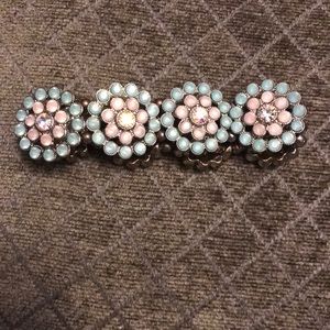 Multicolored flower rhinestone bracelet